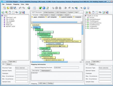 ACORD Data Mapping Component Screen