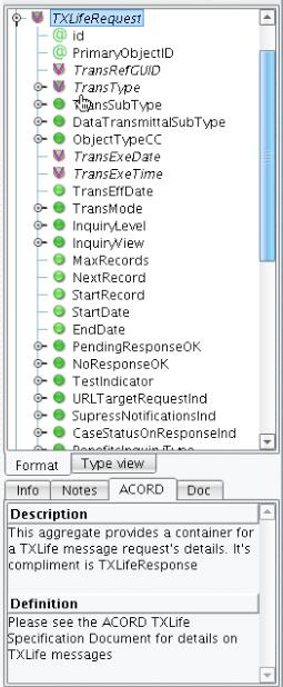 ACORD Data Mapping Typecode Screen