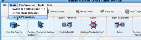 ACORD Message Testing Local EIP Emulator dialogue window
