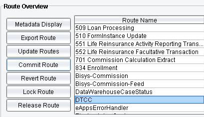 Application Integration Route Overview panel