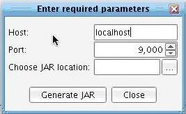 HTTP Post Command Line Adapter Generate JAR Panel