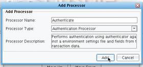 uthentication Processor Name the Processor Menu