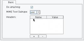 MIME Multipart Output Processor Specify Headers Panel