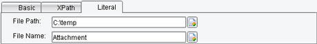 MTOM Input Processor Literal configuration tab