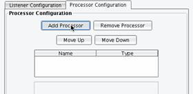 B2B Adapters - Processors  Configuration Screen