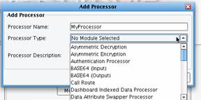 B2B Adapters - Processor Type panel