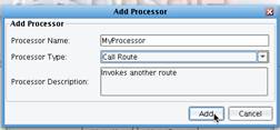 B2B Adapters - Add Processor menu