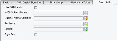 Web Service Security Processor SAML Auth panle