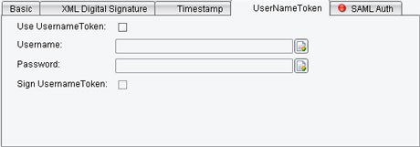 Web Service Security Processor UserNameToken panel