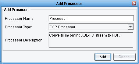 XML to PDF Processor panel