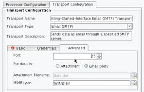 Email (SMTP) Transport Advanced tab
