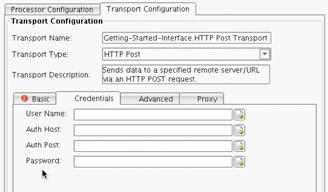 HTTP Post Transport Credentials tab