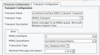 MSMQ Transport Basic configuration tab