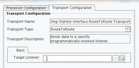 RouteToRoute Transport Basic configuration tab