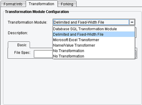 Tab-Delimited to XML Transformation Delimited and Fixed-Width File" transformation module