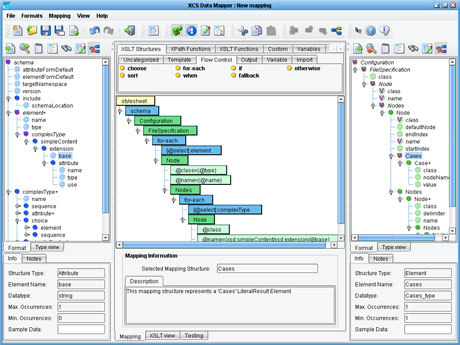 XSD to XML Transformation Data Mapper panel