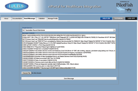 eiPortal Send Message Screen