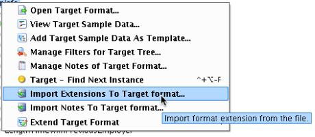 ACORD Shema Import of Extensions to Target Format