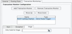 Error Route Trigger Transaction Monitor Stage tab