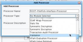 XML Validation - Add Processor Screen