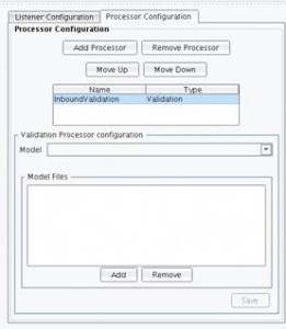 XML Validation Processor Configuration Screen