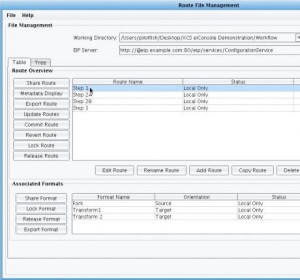 XML Workflow / BPM Route File Management panel