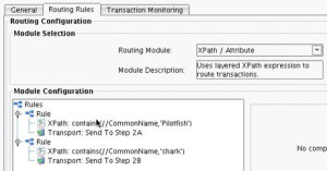 XPath Routing Rules panel