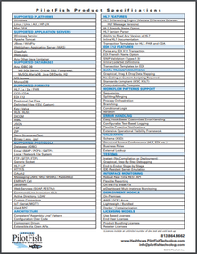 Product Spec Sheet