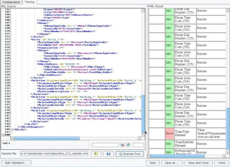 ACORD Rule Validation Test Screen