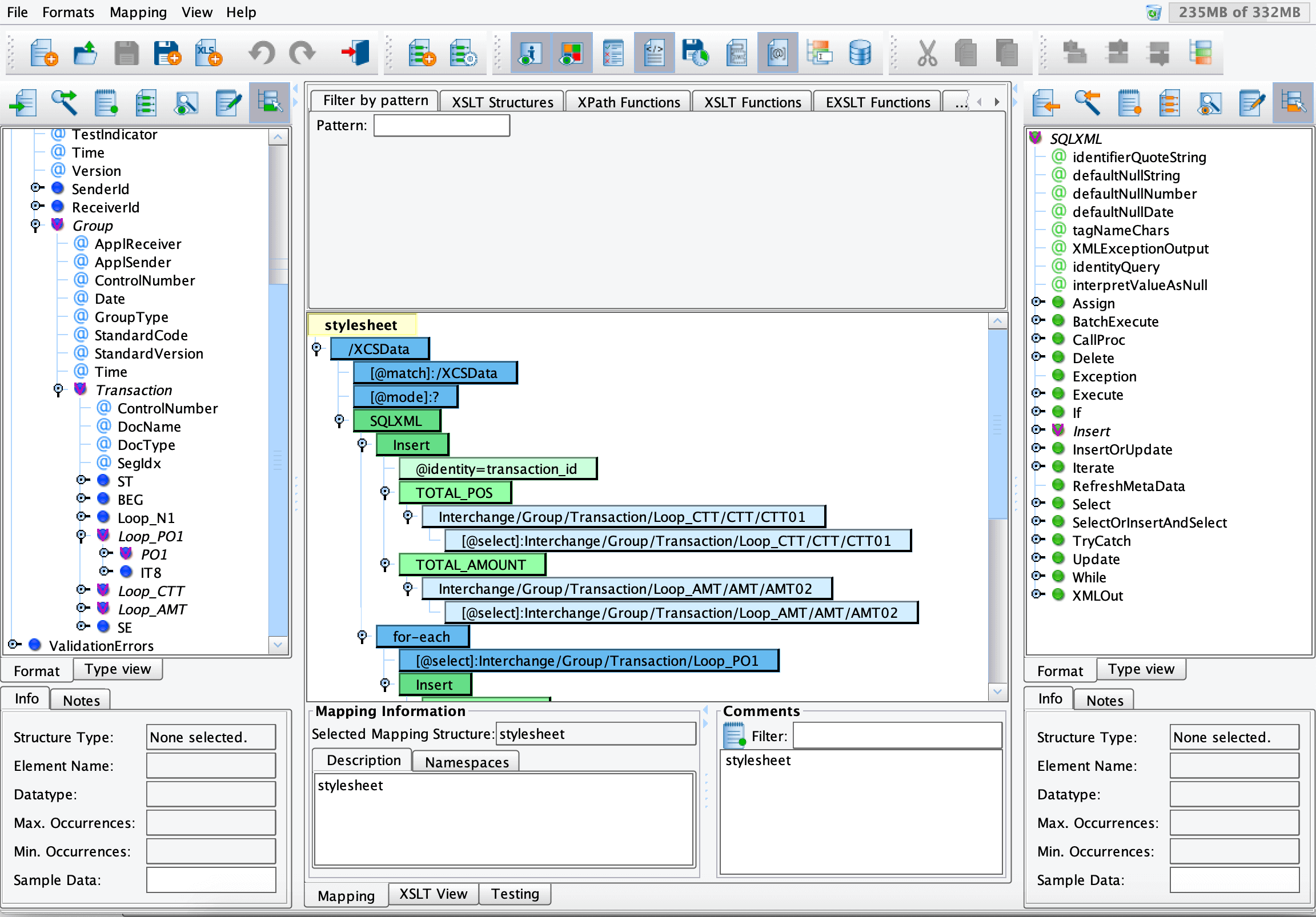 EDI X12 810 transaction example in PilotFish Data Mapper