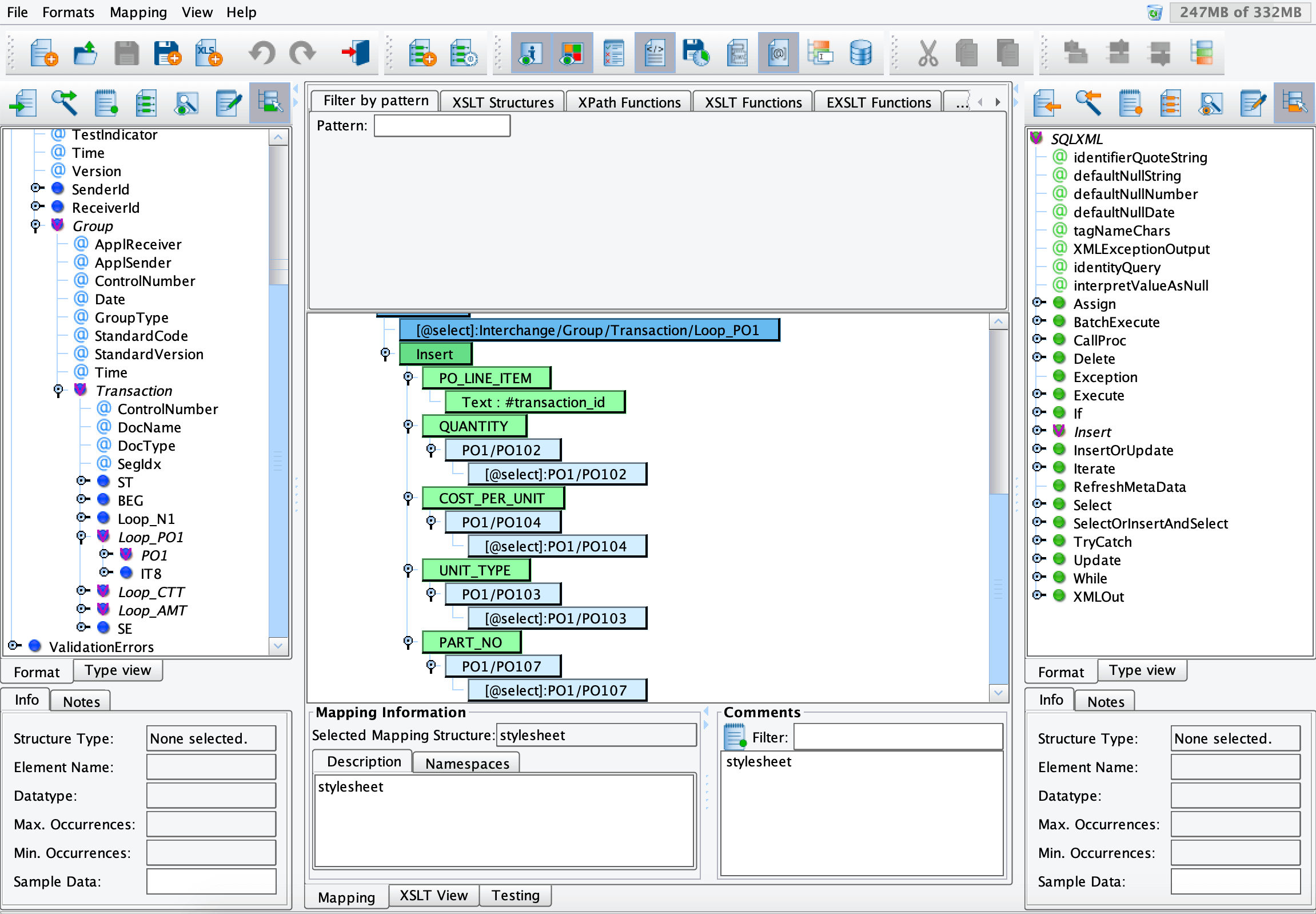 EDI X12 846 transaction example in PilotFish Data Mapper