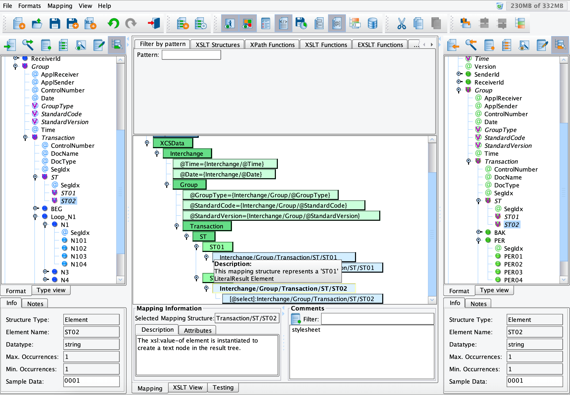 EDI X12 855 transaction example in PilotFish Data Mapper