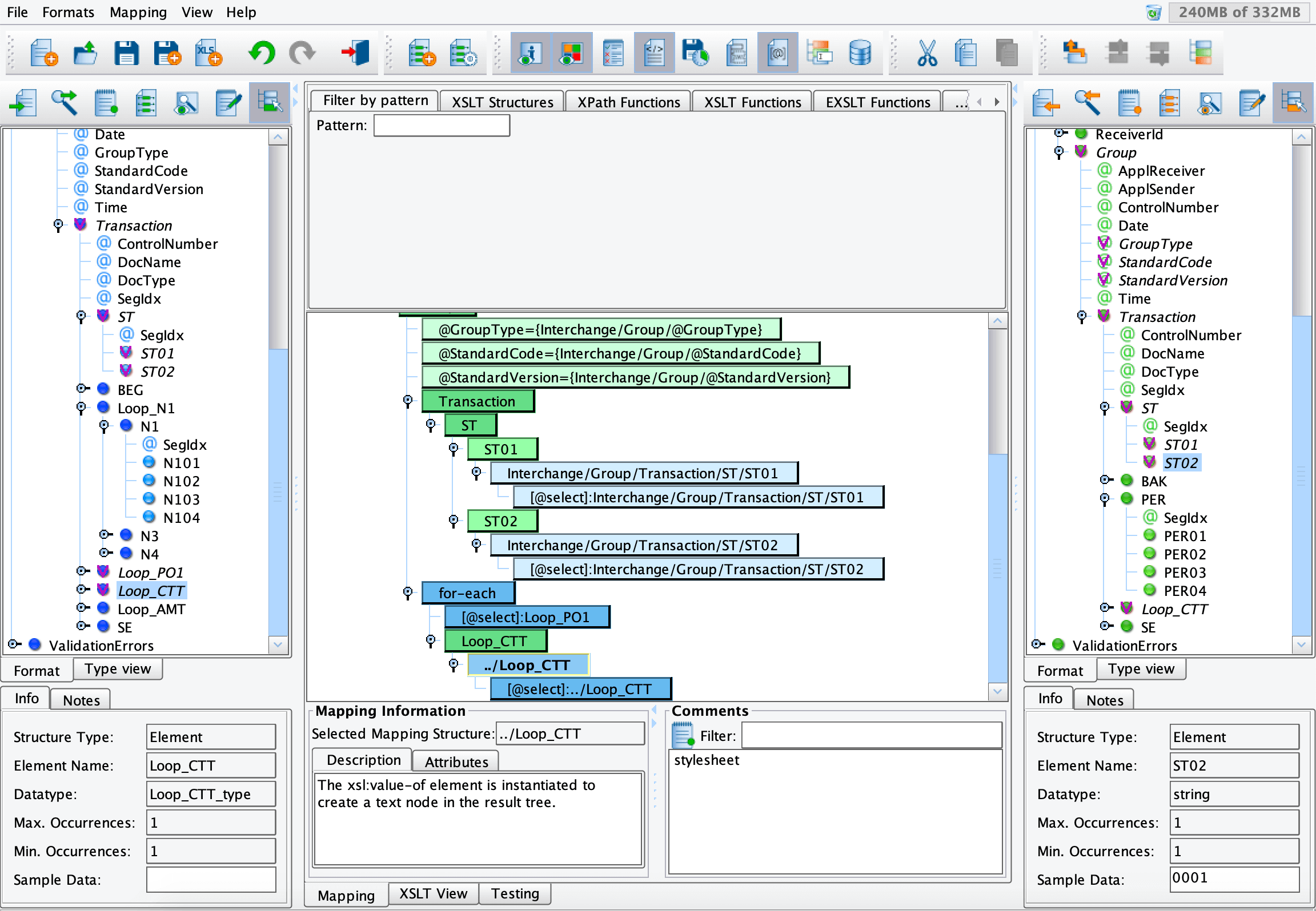 X12 EDI 997 transaction example in PilotFish Data Mapper