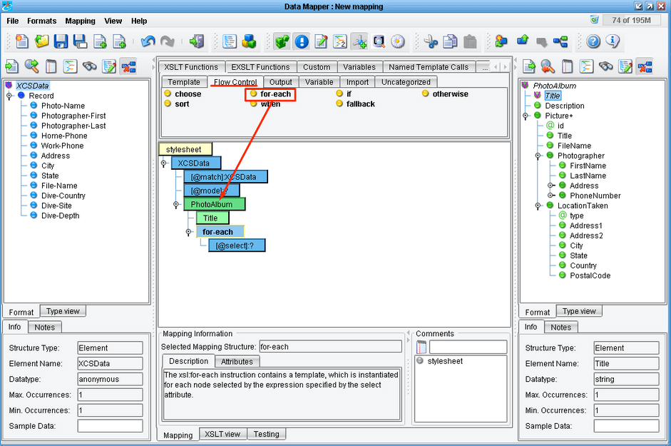 Data Mapping in the eiConsole Interface Engine Software