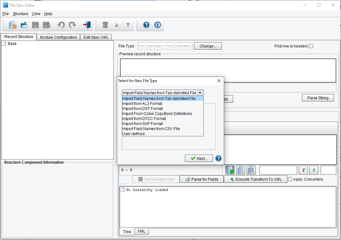 File to XML Editor in PilotFish Data Mapper