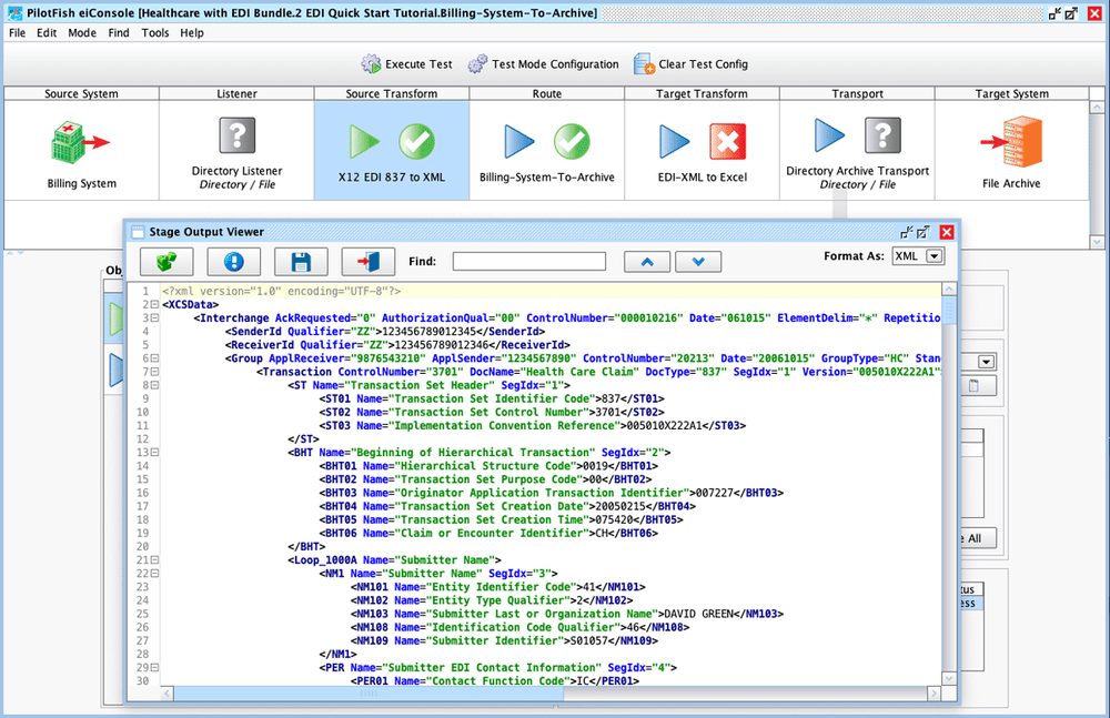 Route Testing & Validation in PilotFish's Interface Engine