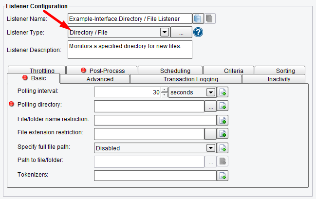 Directory Listener Basic Configuration Options in PilotFish