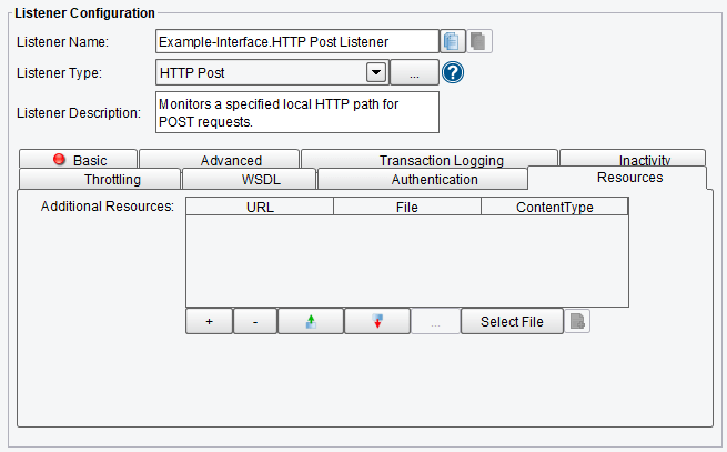 HTTP POST Listener/Adapter Additional Resource Configuration Options
