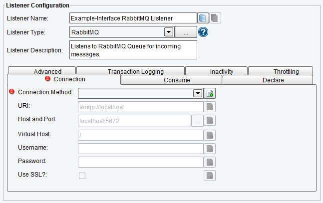 RabbitMQ Listener Connection Configuration Options in PilotFish Engine
