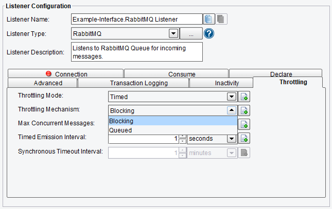 Throttling Configuration Options for RabbitMQ Adapter or Listener in PilotFish Integration Engine