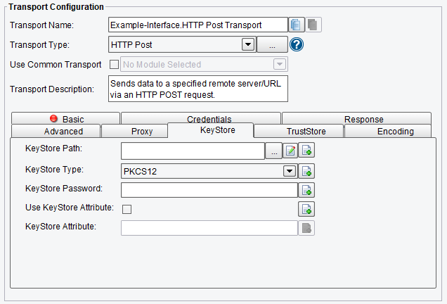 HTTP POST Keystore Configuration Options