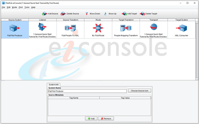 PilotFish eiConsole Interface or Route Management