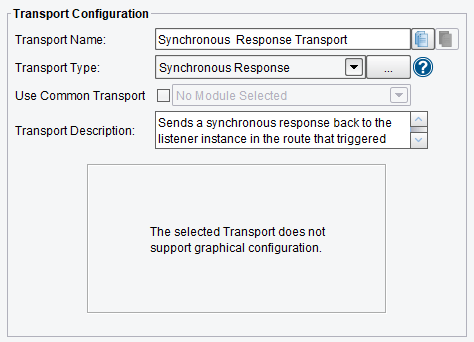 Synchronous Response Transport Configuration Options 