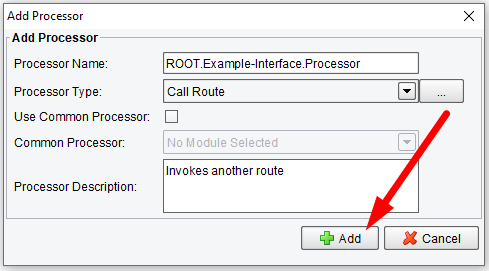 Add Call Route Processor
