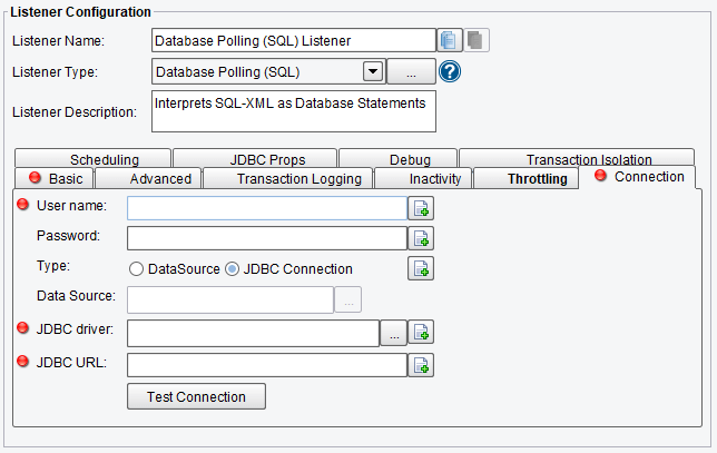SQL Polling Listener Connection Configuration Options in PilotFish Software
