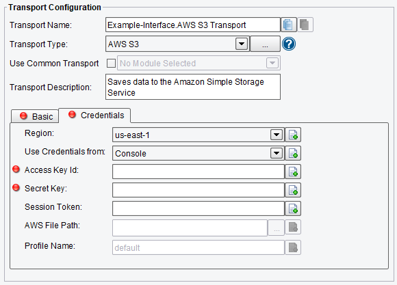 Amazon S3 Credentials in PilotFish Software