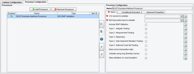 EDI Validation SNIP Processor Basic Options